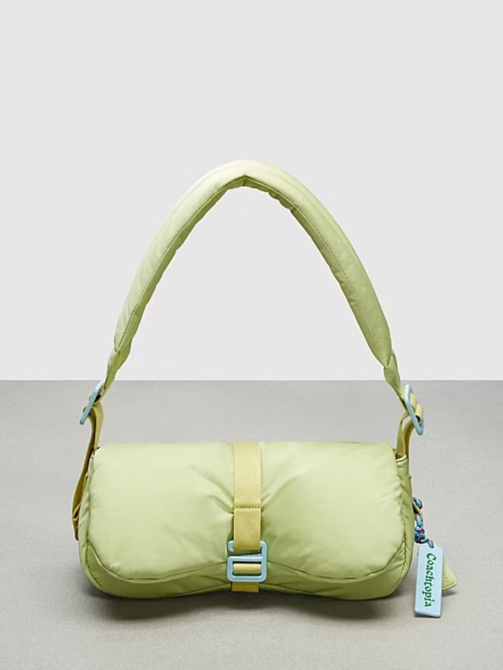 Coachtopia Loop Puffy Wavy Dinky Bag In Pale Lime